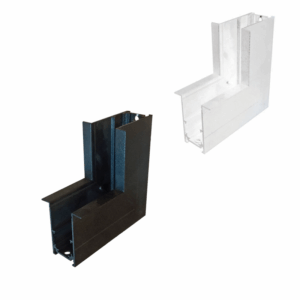 Аголна L спојка таван-ѕид за УГРАДНА Магнетна шина за над гипсЦрна/Бела