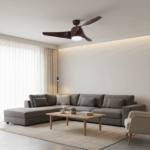 tavanski ventilator drven so svetlo