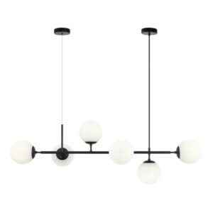 Amara - Црн Линиски Лустер 6*E27