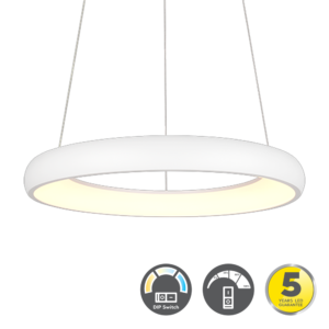 Cardona - LED лустер кружен  Бел  Ф62 38w 3CCT