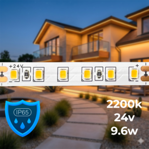 ЛЕД лента 9,6w - 900lm/m 24v 2200k IP65