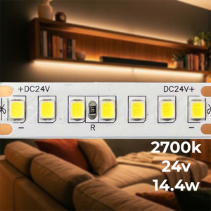 ЛЕД лента 14,4w - 1850lm/m 24v 2700k