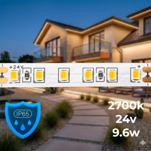 ЛЕД лента 9,6w-1080lm/m 24v 2700k IP65