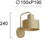 Gold Norton – Ѕидна светилка 1 x Е27 златна - Image 3