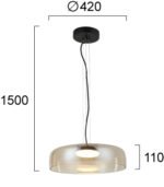 Amber Simple – Висечки лустер ЛЕД 3000K 16W - Image 3