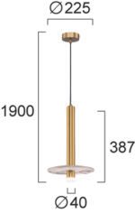 Gold Leandros – Висечки лустер единечен ЛЕД 3000K 8W златен - Image 4