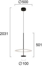 Ross – Висечки лустер кружен ЛЕД 3000K 13W црна бела - Image 3