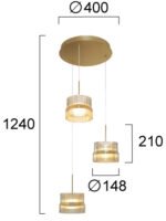 Luxe – Висечки лустер кружен ЛЕД 3000K 34W амбер-месинг - Image 3