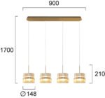 Luxe – Висечки лустер линиски ЛЕД 3000K 46W месинг - Image 3