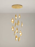 Malory 12 - Висечки лустер кружен 45w 3.4m златен - Image 4