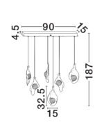 Malory 5 - Висечки линиски лустер 24w златен - Image 8