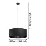 Maserlo Black - Висечки лустер текстилен црн 1*Е27 - Image 6